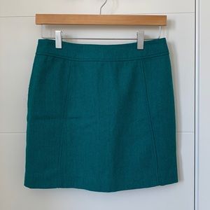 H&M green tweed mini skirt